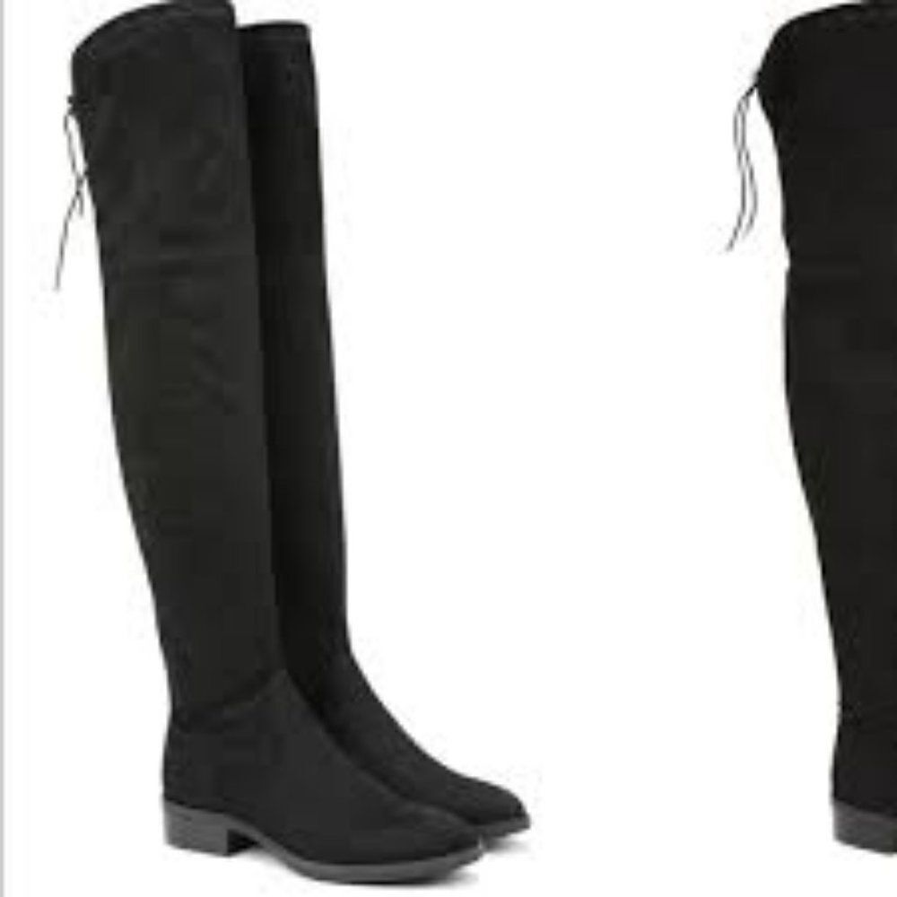 LIKE NEW SAM EDELMAN OTK PALOMA BLACK SUEDE BOOTS SIZE 7- RETAIL $398